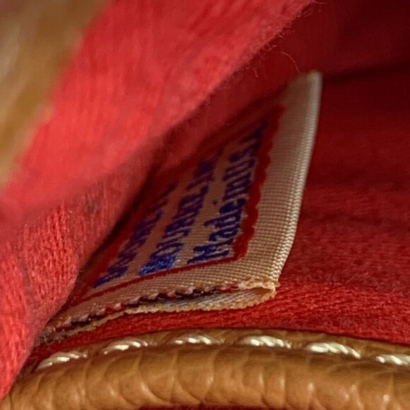 Vintage Dooney & Bourke Small Front Flap Crossbody Bag Beige Canvas Tan Trim - Picture 6 of 11